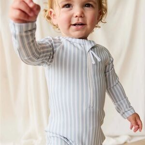 Jamie Kay Florian Zip Swimsuit (variegated stripe cenote)